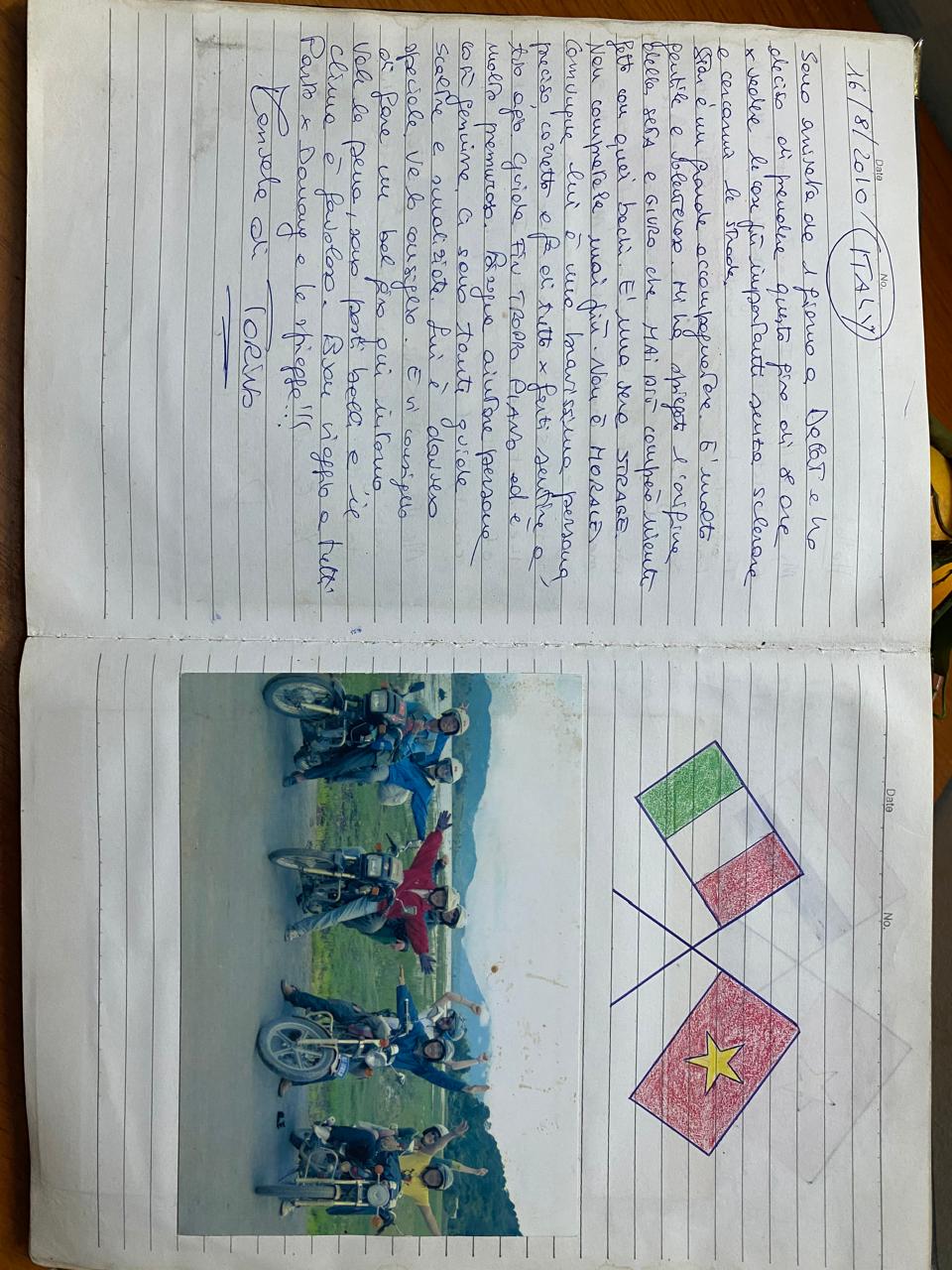 A page from our guest book, written by travellers in Dalat