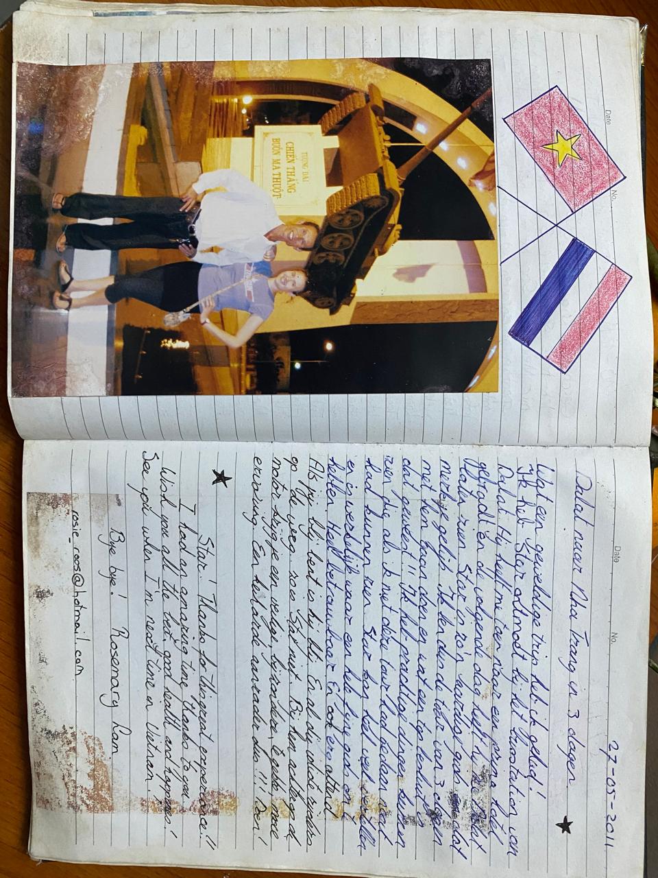 A page from our guest book, written by travellers in Dalat