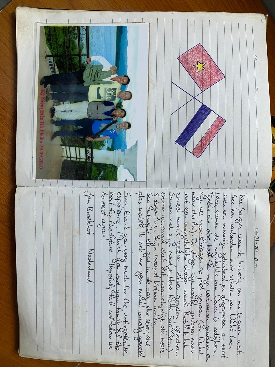 A page from our guest book, written by travellers in Dalat