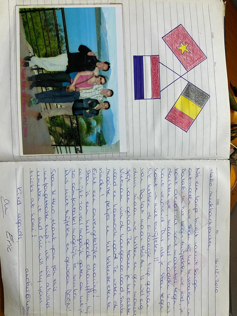 A page from our guest book, written by travellers in Dalat
